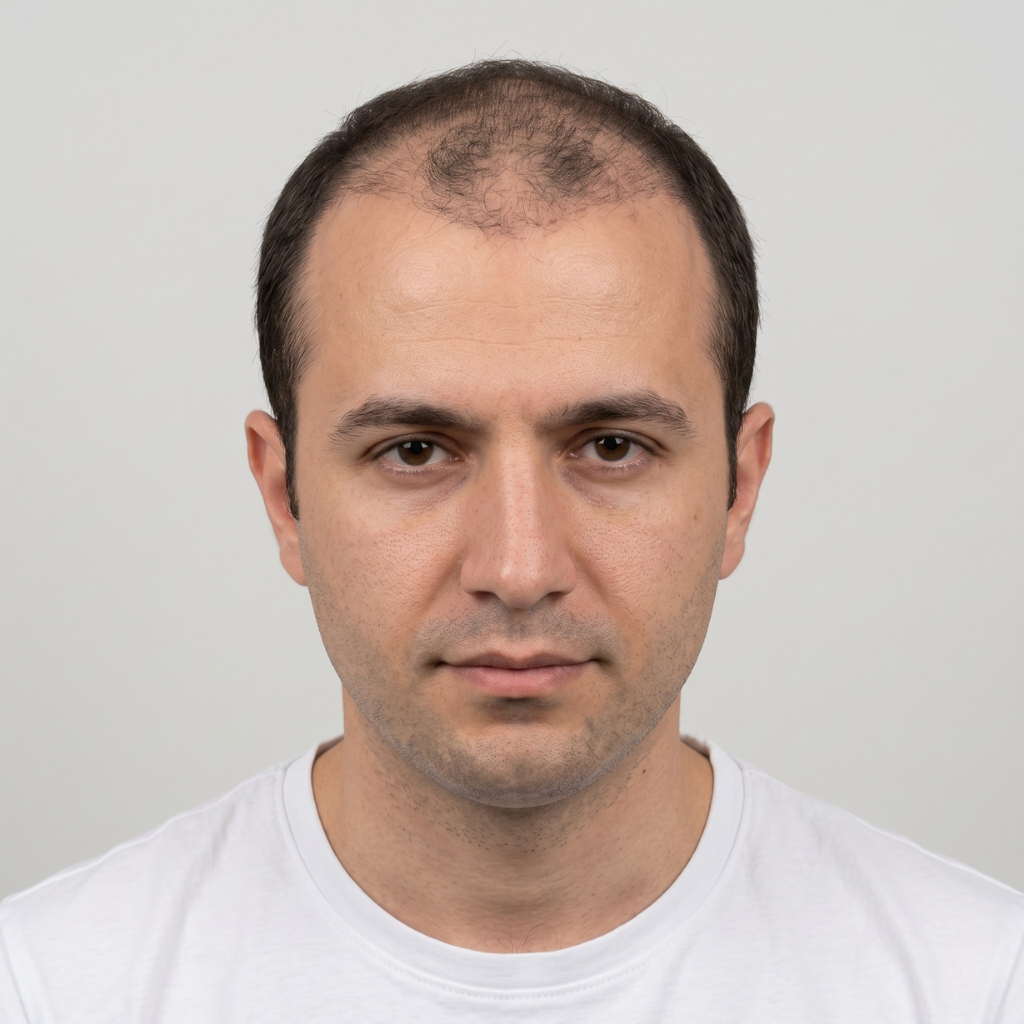 Saç ekimi öncesi - Hakan - Norwood IV